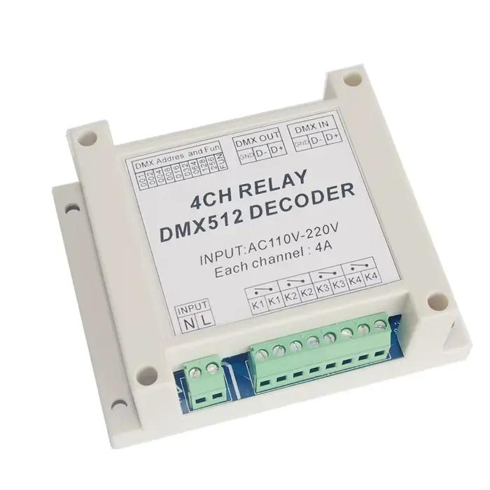 Décodeur de contrôleur AC110-220V, 1 pièce, bande lumineuse Led RGB DMX-RELAY-3CH/4CH-220 DMX512, re