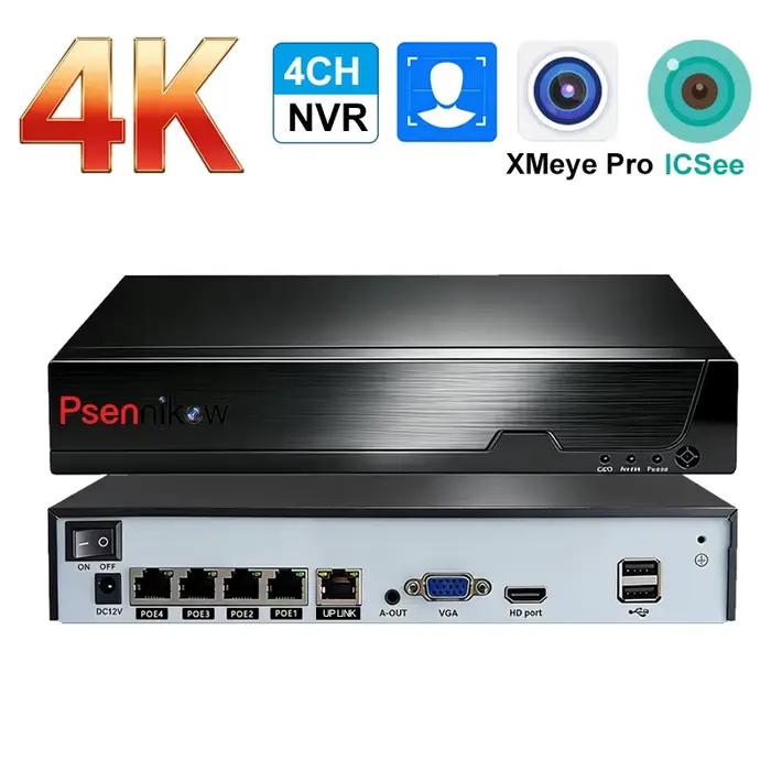 Système de surveillance vidéo CCTV intelligent Psennikow Tuya NVR H.265 4/8 canaux PoE 8MP avec enre