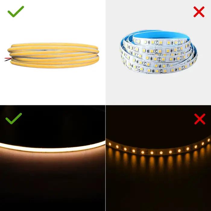 Bande lumineuse LED COB Super fine, 4mm, 480 diodes/m, barre lumineuse linéaire Flexible, ruban à Di