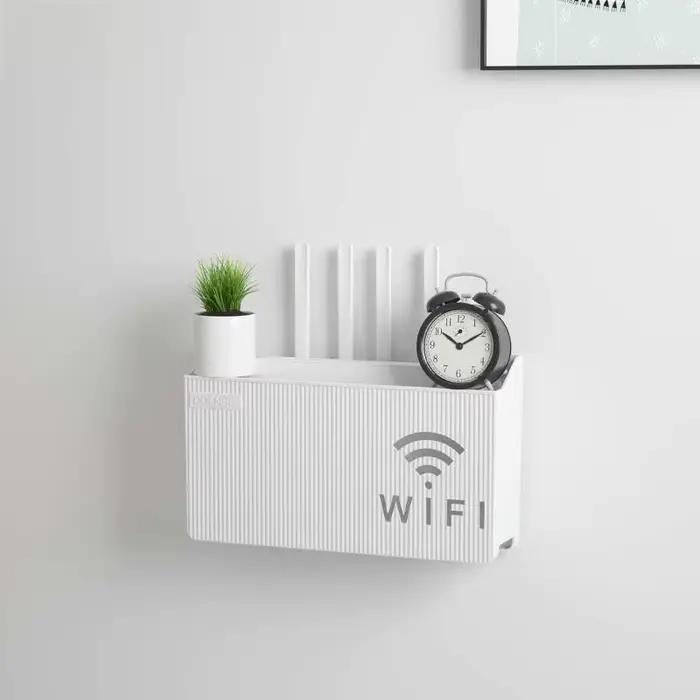 Boîte de rangement pour routeur domestique, WIFI sans fil, décodeur TV, support de rangement mural,