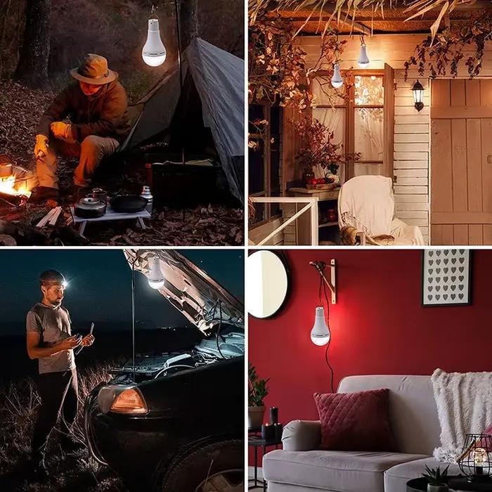 9/7W ampoule à énergie solaire lampe étanche lumière solaire pour télécommande extérieure USB lumièr