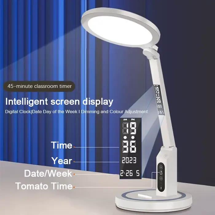 LED horloge lampe de Table USB rechargeable lampe de bureau à intensité variable lumière LED enficha