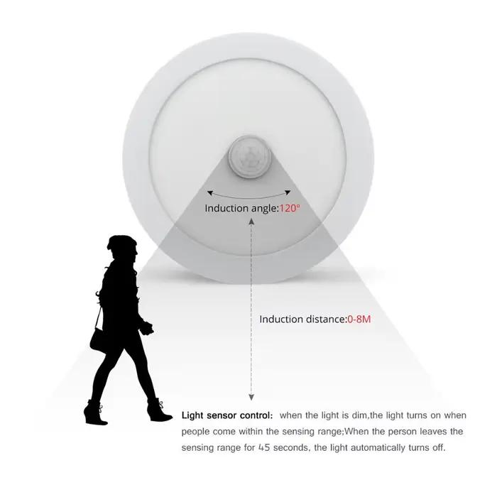PIR détecteur de mouvement LED plafonniers 6W 12W 18W coque en aluminium Downlight lampe 110V-220V p