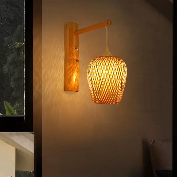 Nouvelles lampes murales en bambou, lampes d'art en bambou chinois, style japonais B & B, salon de t