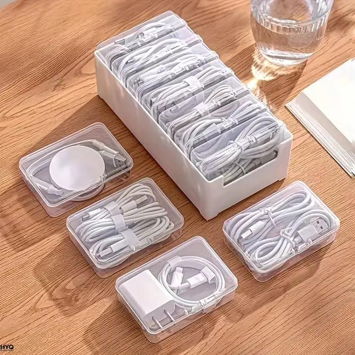 Boîte de rangement pour câbles avec 7 petits compartiments