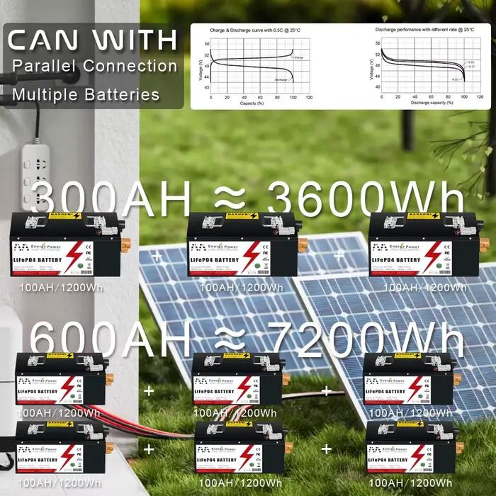 Batterie LiFePO4 24V 48V 50ah 100ah 200ah