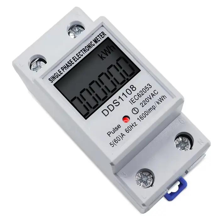 Compteur d'énergie électrique monophasé LCD KWH AC