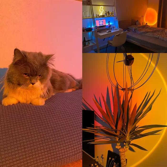 Lampe de coucher de soleil intelligente Tuya LED veilleuse USB RGB Smart Life APP Projection à distance pour la décoration de la pièce photographie Festival naissance
