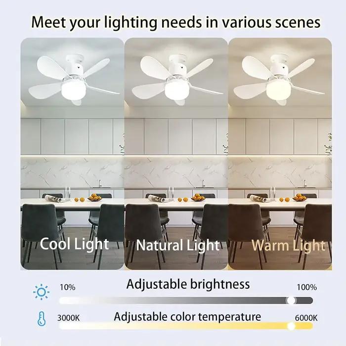 Ventilateur de plafond à douille avec télécommande