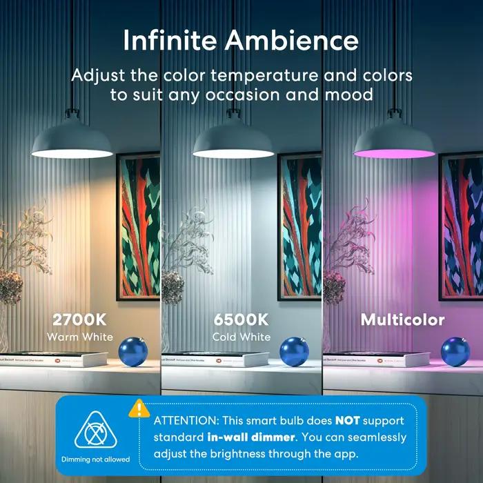 Meross-Ampoule intelligente à intensité variable