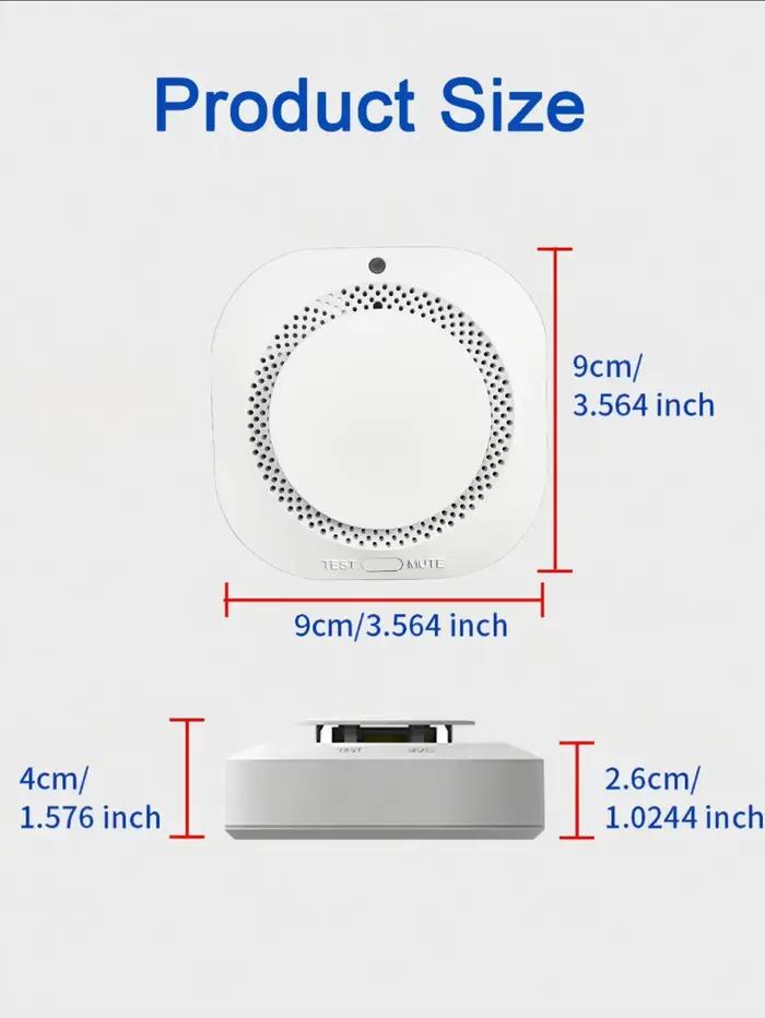 Détecteur de fumée sans fil avec alarme sonore et lumineuse LED