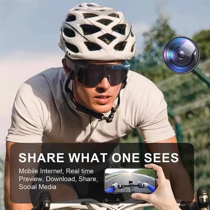 HD enregistrement vidéo lunettes de soleil caméra d'action intelligente