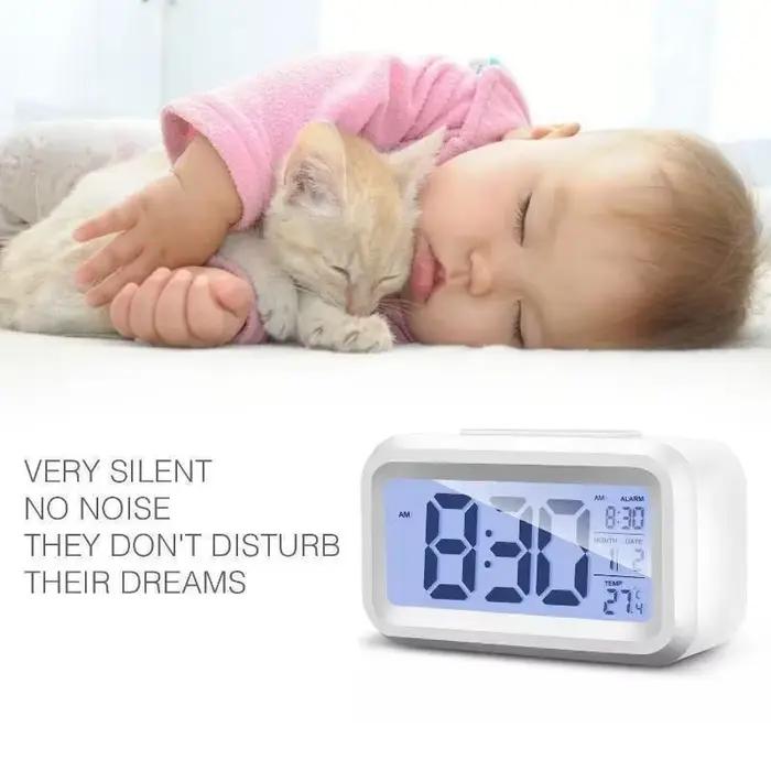 Réveil numérique LCD avec thermomètre calendrier