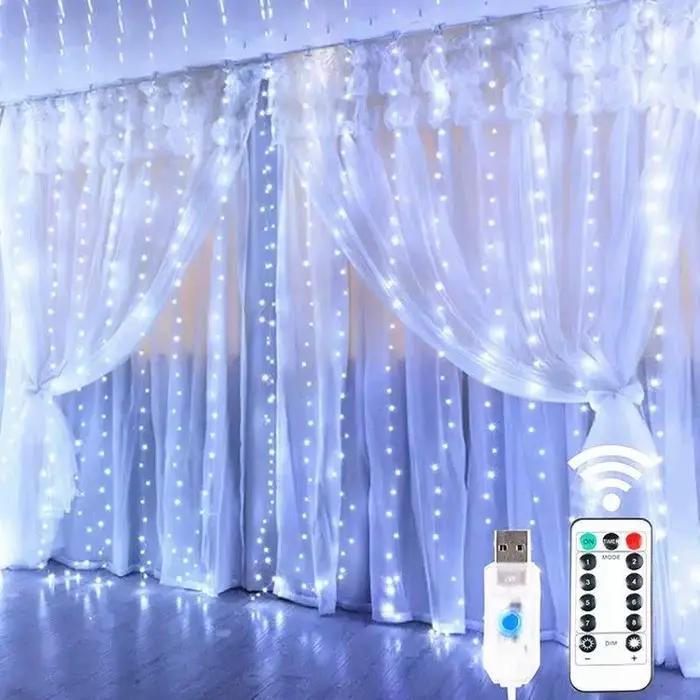 Rideau lumineux LED avec télécommande USB