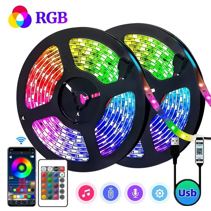 Bande lumineuse LED RVB, 1m-30m, 16 millions de couleurs, 3535 V, 5V, éclairage de bande, division itude, proxy de document, fête à la maison