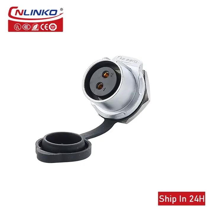Connecteur d'alimentation Cnlinko M20 2 3 4 broches IP67 étanche 20A Prise électrique pour équipement industriel