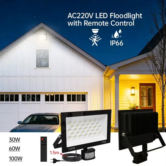 Projecteur LED extérieur avec capteur de mouvement et télécommande