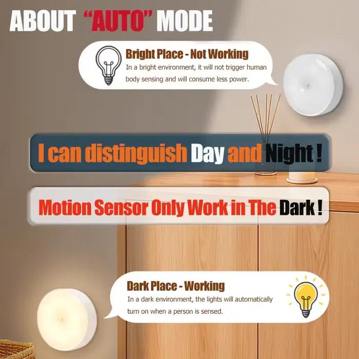 Capteur de mouvement lumière USB Rechargeable veilleuse lampe à LED pour cuisine chambre escaliers couloir armoire