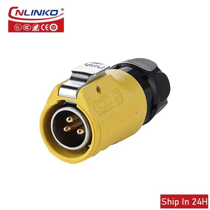 Connecteur d'alimentation Cnlinko M20 2 3 4 broches IP67 étanche 20A Prise électrique pour équipement industriel