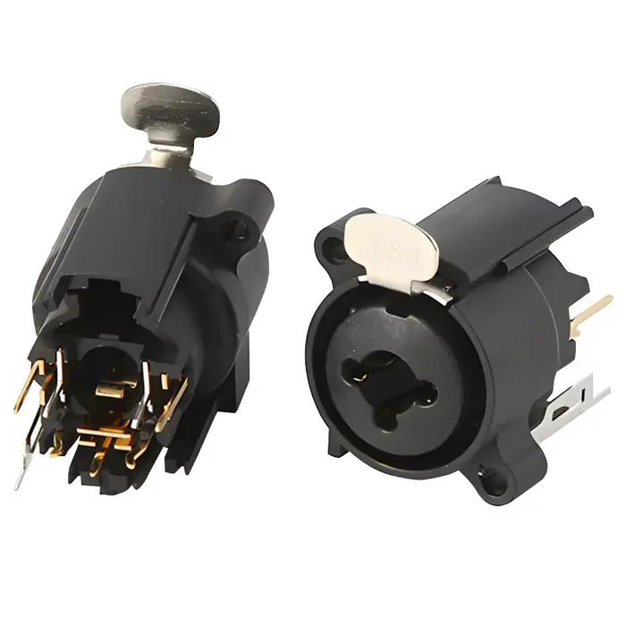 Connecteur XLR mâle/femelle RJ45 à 3 broches en plastique noir