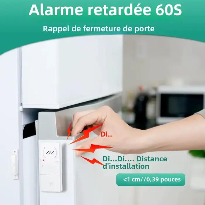 ELECTOP Alarme de porte de réfrigérateur Capteur de sécurité magnétique Alarmes d'ouverture de Windows Retardement de
