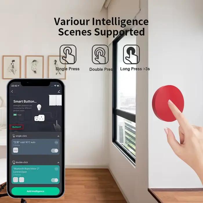 Interrupteurs à bouton sans fil intelligents Zigbee pour l'application Tuya Smart Life