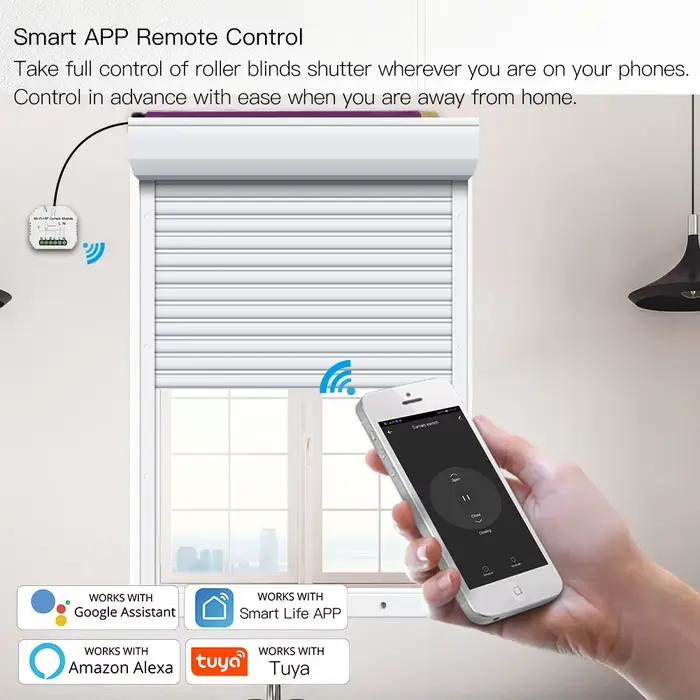 MOES Tuya WiFi RF Module de contrôle des rideaux roulants interrupteur de volet avec télécommande pour moteur électrique écran solaire Google Home Alexa