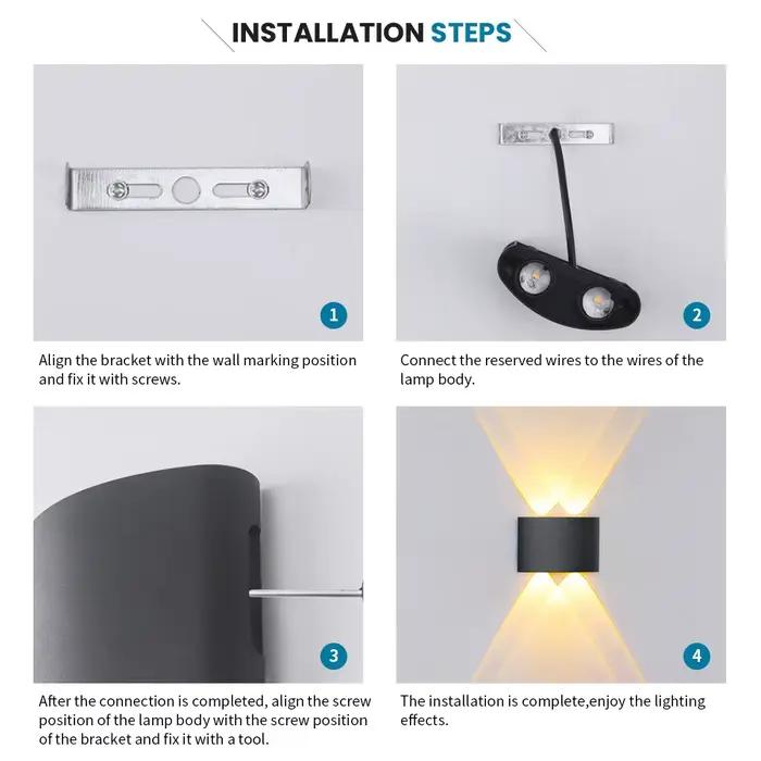 6W mur LED lumière extérieure étanche jardin clôture intérieure mode applique pour chambre chevet salon escaliers