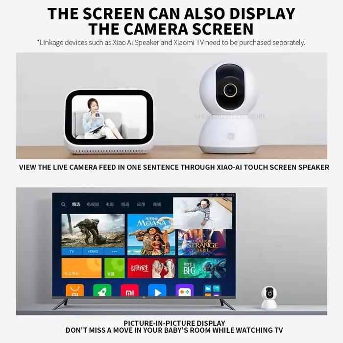 Xiaomi 360 ° Caméra de sécurité domestique intelligente Mi PTZ 2K Webcam 1296P 3 mégapixels AI détection humaine Vision