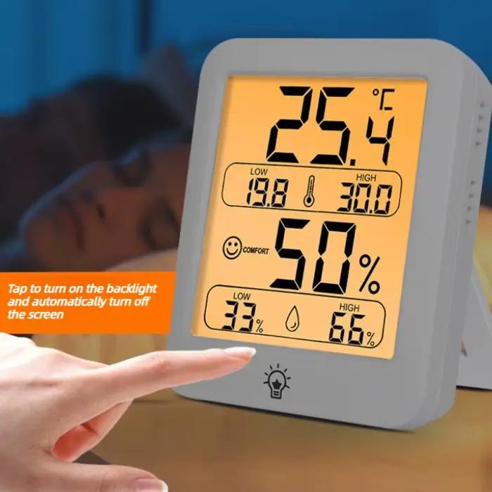 Thermomètre et hygromètre électroniques d'intérieur avec écran rétroéclairé pour chambre et espace de vie