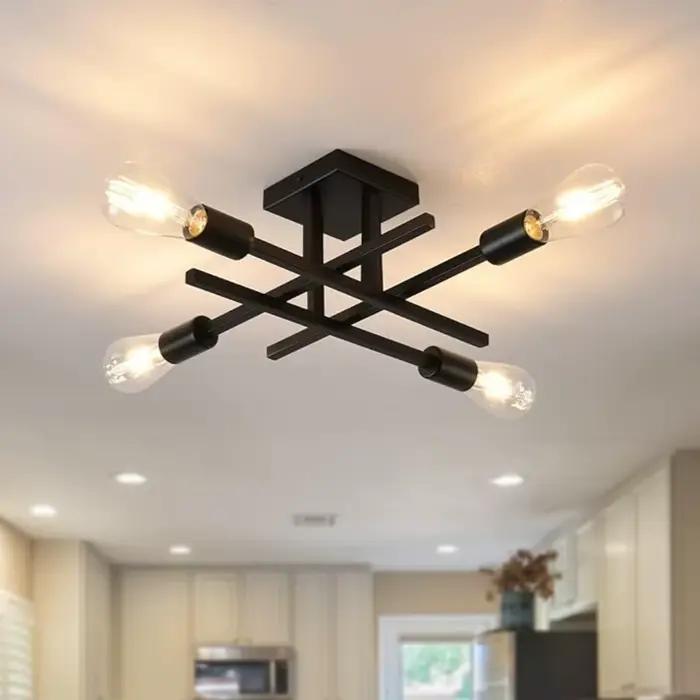 Plafonnier sans ampoule suspension industrielle moderne pour salon/salle à manger/chambre à coucher/cuisine café