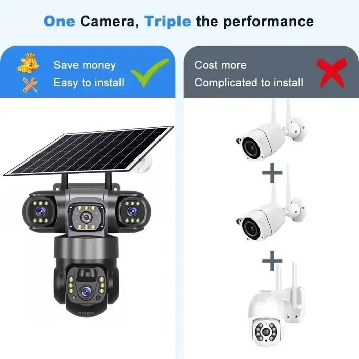 4G 12MP caméra solaire PTZ extérieur suivi automatique Vision nocturne