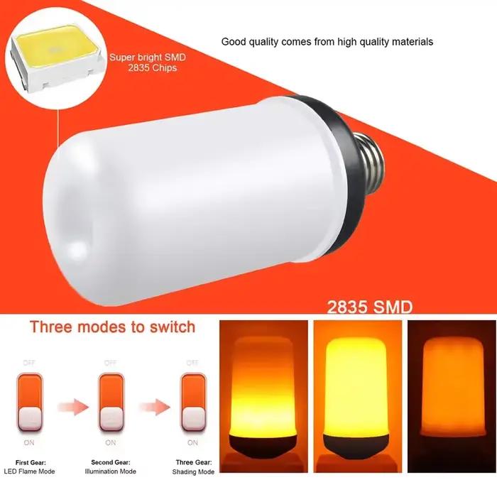 E27 E14 LED effet de flamme lumière 12W plusieurs Modes créatif maïs ampoule lampe décorative pour Bar hôtel Restaurant fête décor à la maison