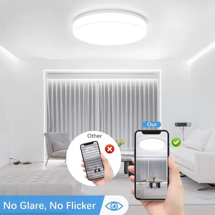 Plafonnier LED Rond Ultra-Mince Blanc Froid et Chaud