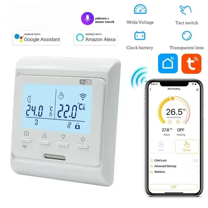 Thermostat programmable 220V 16A/3A pour chauffage électrique par le sol