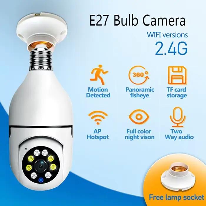 Ampoule E27 caméra de Surveillance couleur Vision nocturne automatique suivi humain Zoom moniteur de sécurité