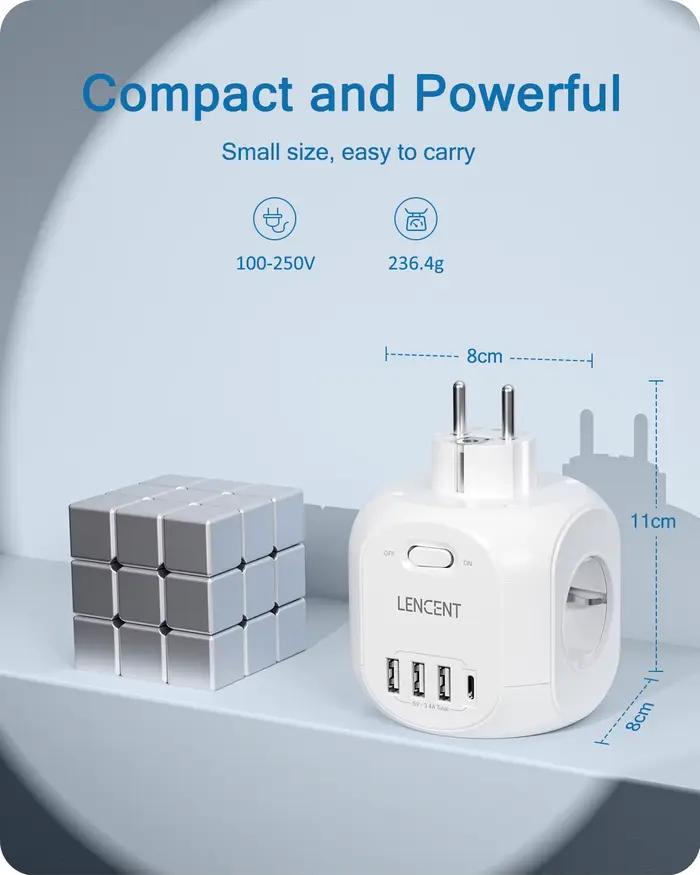 LENCENT prises USB dés sans prise de câble adaptateur