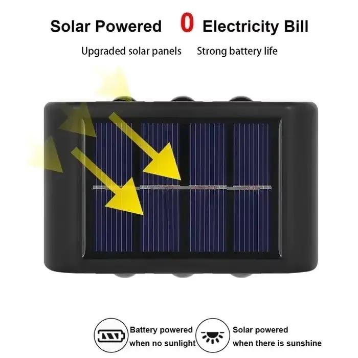 Lampe solaire extérieure murale 10 LED étanche pour jardin