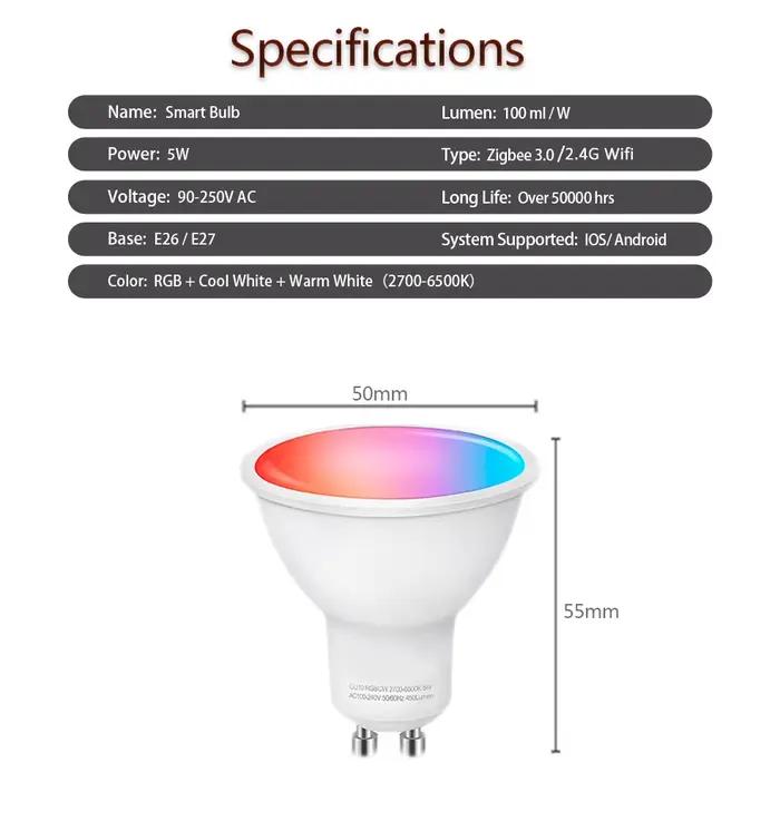 Ewelink-Ampoules LED Zigbee GU10