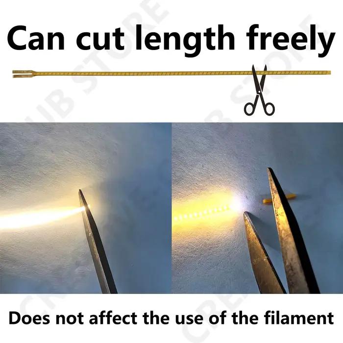 DC 3V COB LED Filament Flexible 128mm positif négatif même fin bricolage Edison ampoule lampe partie