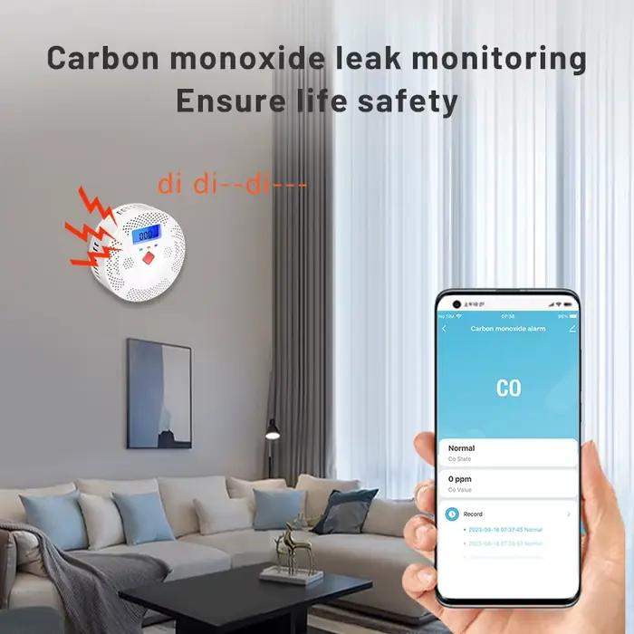 Détecteur de monoxyde de carbone intelligent Tuya