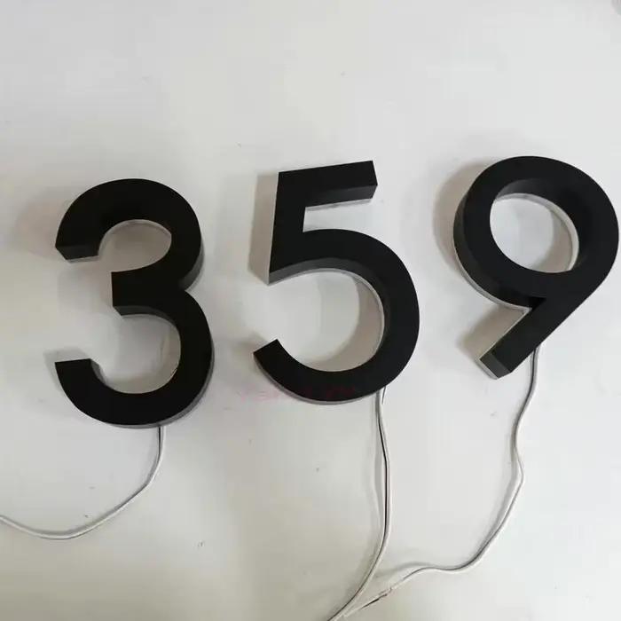 Plaque de porte en acier inoxydable éclairée par LED