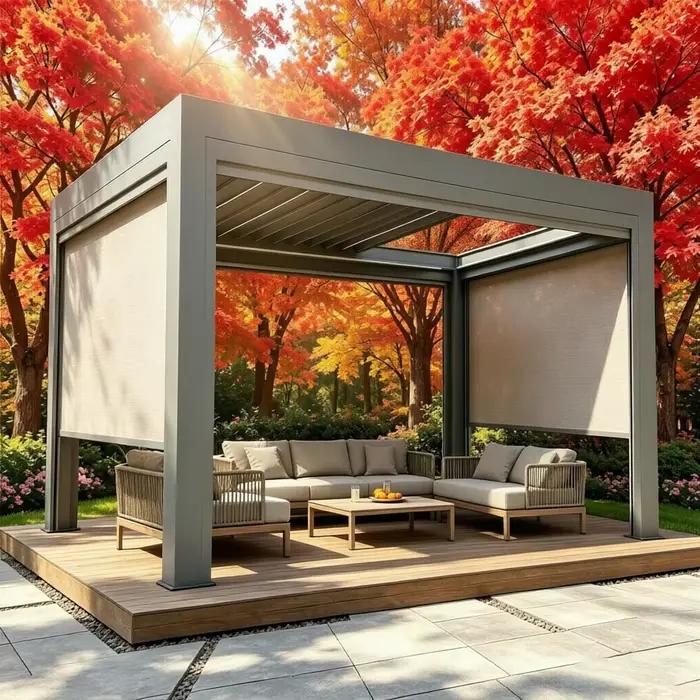 Pergola rétractable, aluminium robuste