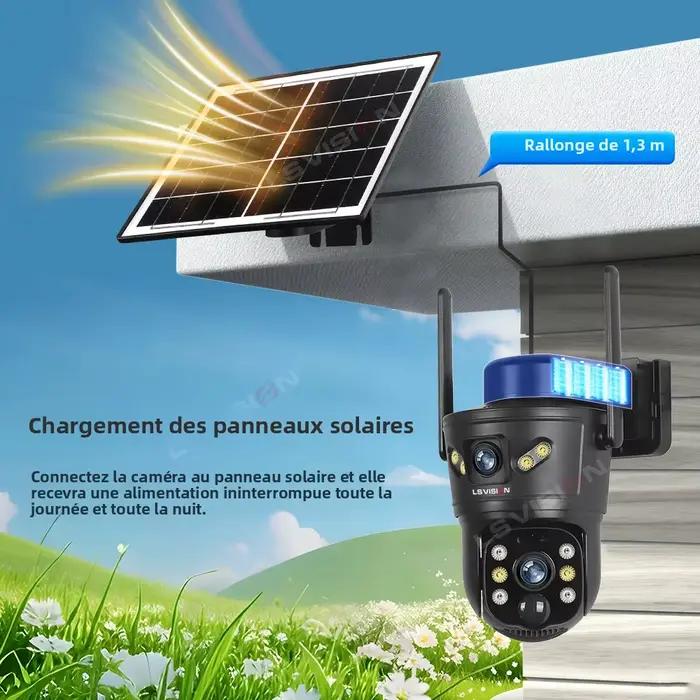 LS VISION 8MP 4G caméra solaire double objectif 2 écrans WiFi PTZ suivi automatique