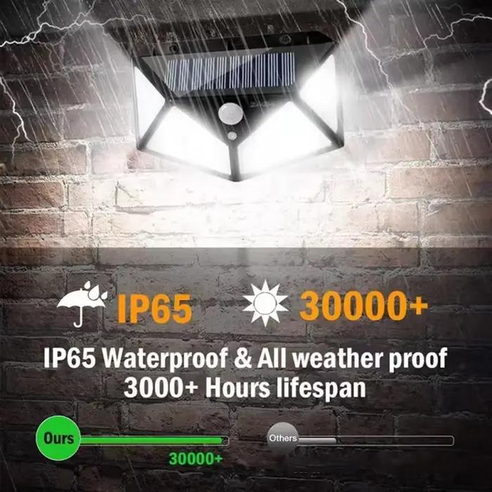 1/2/4/6 pièces 100 mur LED lumières lampe solaire extérieure PIR capteur de mouvement