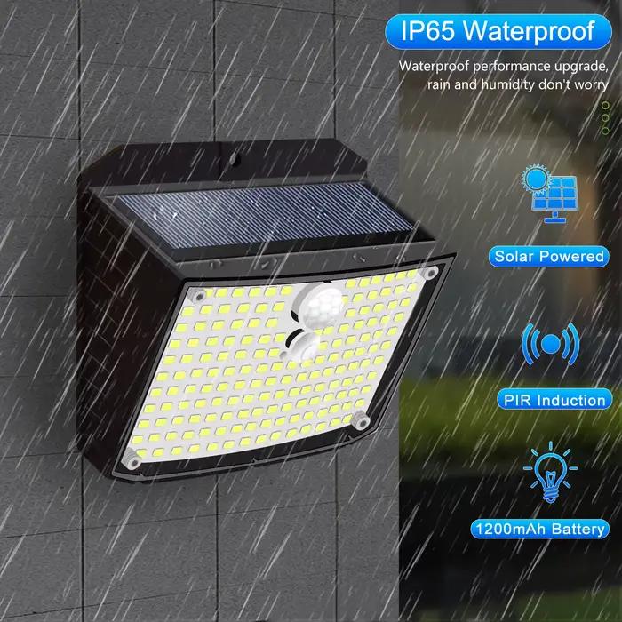 Lampes solaires à détecteur de mouvement 158 LED avec 3 modes d'éclairage