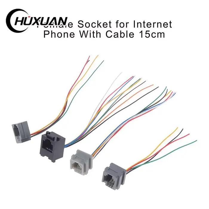 Connecteur de prise femelle téléphonique avec fil