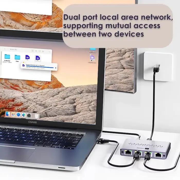 Répartiteur Ethernet 1x4 1000Mbps Gigabit RJ45 Cat6 LAN Internet 1 entrée 4 sorties coupleur d'extension pour PC portable routeur boîtier de télévision numérique