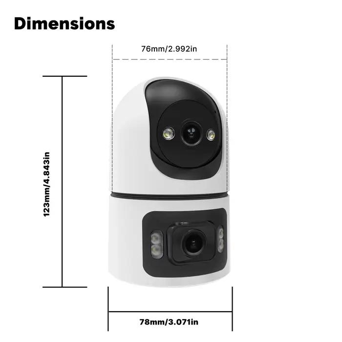Moes Tuya WiFi caméra intelligente intérieure 4MP objectif double écran 2.4G/5G Vision nocturne infrarouge détection de mouvement suivi automatique Audio bidirectionnel