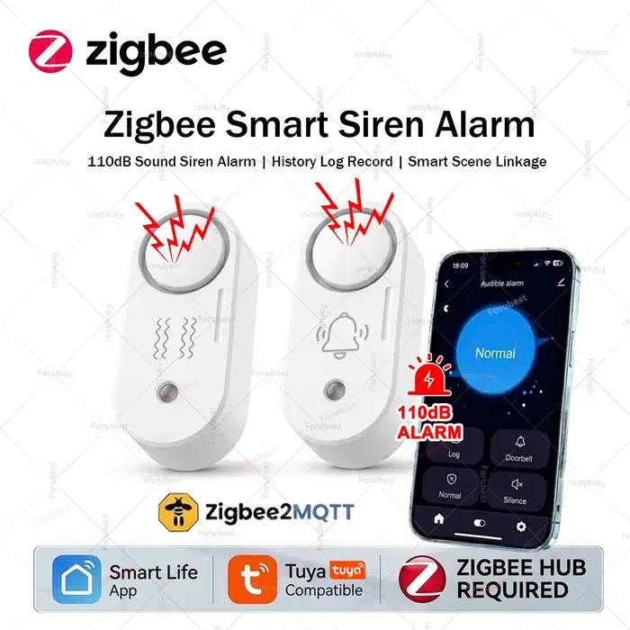 Alarme sirène intelligente Zigbee pour la sécurité domestique avec alertes stroboscopiques